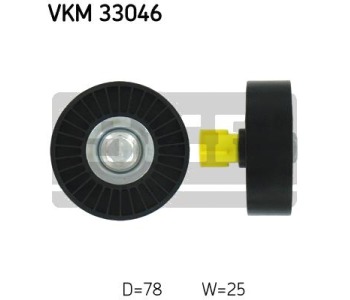 Паразитна/ водеща ролка, пистов ремък SKF VKM 33046 за PEUGEOT 206 CC (2D) кабрио от 2000 до 2009