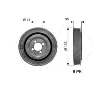 Ремъчна шайба, колянов вал GATES TVD1032 за FIAT PANDA (169) от 2003 до 2012
