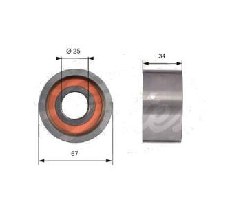 Паразитна/ водеща ролка, зъбен ремък GATES T41178 за IVECO DAILY III товарен от 1997 до 2007