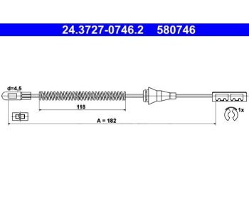 Жило ръчна спирачка ATE за OPEL ASTRA G (F48_, F08_) хечбек от 1998 до 2009