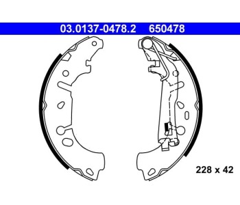 Комплект спирачни челюсти ATE за OPEL CORSA D (S07) от 2006 до 2014