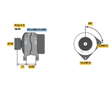 Генератор 120 [A] BOSCH за OPEL ASTRA G (F70) товарен от 1999 до 2005