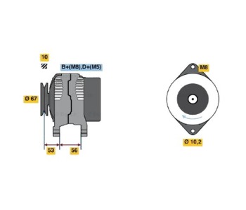 Генератор 70 [A] BOSCH за OPEL CORSA B (S93) товарен от 1999 до 2000