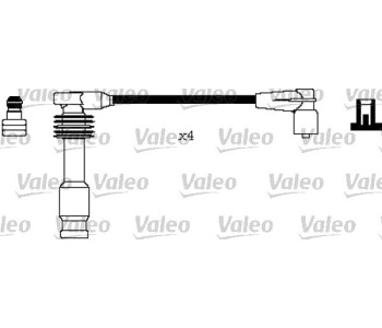 Комплект запалителни кабели VALEO за OPEL TIGRA A (S93) от 1994 до 2000