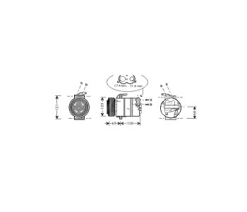 Компресор климатизации P.R.C за OPEL MERIVA A (X03) от 2003 до 2010