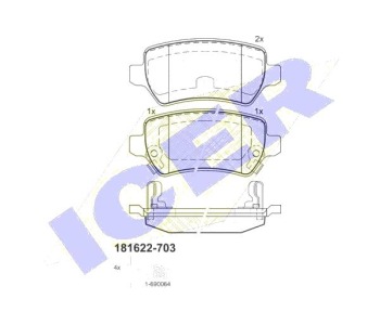 Комплект спирачни накладки Ultra Premium ICER за OPEL ASTRA G (F35_) комби от 1998 до 2009