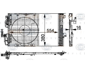 Кондензатор климатизации HELLA за OPEL ZAFIRA A (F75_) от 1999 до 2005