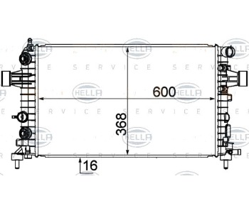 Воден радиатор HELLA за OPEL ASTRA H (L48) хечбек от 2004 до 2014