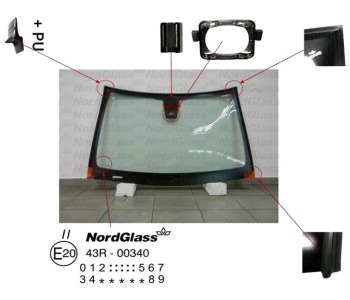 Челно стъкло NordGlass за OPEL ASTRA H GTC (L08) от 2005 до 2010