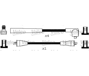 Комплект запалителни кабели VALEO за OPEL ASTRA J седан от 2012 до 2015