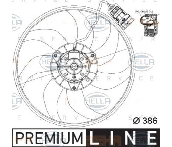 Вентилатор охлаждане на двигателя HELLA за OPEL CORSA C (F08, W5L) товарен от 2000