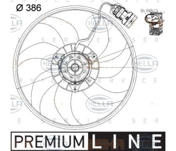 Вентилатор охлаждане на двигателя HELLA за OPEL CORSA C (F08, W5L) товарен от 2000