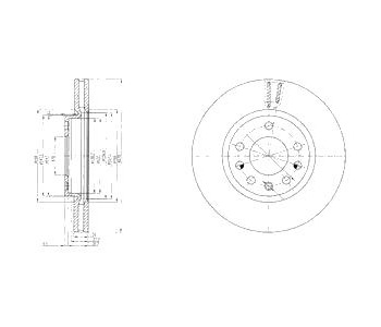 Спирачен диск вентилиран Ø278mm DELPHI за OPEL CORSA C (F08, F68) от 2000 до 2009