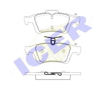 Комплект спирачни накладки Ultra Premium ICER за FORD FOCUS II (DA, HCP) от 2004 до 2012