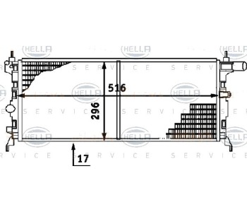 Воден радиатор HELLA за OPEL KADETT E (T85) седан от 1984 до 1993