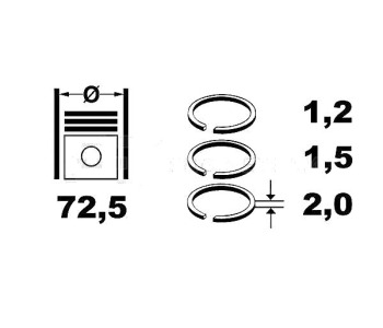 Комплект сегменти (+0.00mm) ET ENGINE TEAM за OPEL CORSA C (F08, F68) от 2000 до 2009