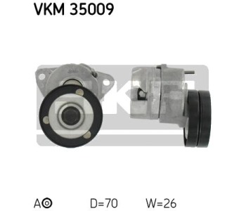 Обтящна ролка, пистов ремък SKF VKM 35009 за OPEL ASTRA F (56_, 57_) седан от 1995 до 1998