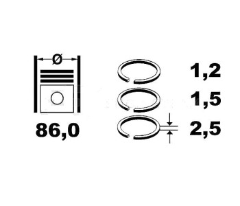 Комплект сегменти (+0.00mm) ET ENGINE TEAM за OPEL SPEEDSTER (E01) от 2000 до 2005