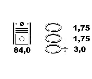 Комплект сегменти (+0.00mm) ET ENGINE TEAM за OPEL VECTRA C (Z02) комби от 2003 до 2009