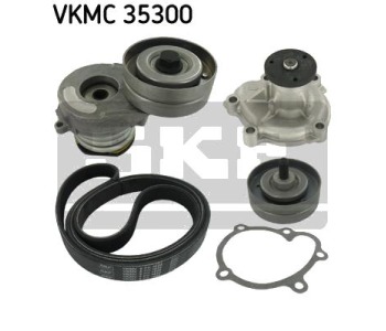 Водна помпа + комплект пистови ремъци клиновидно оребряване SKF VKMC 35300 за OPEL ASTRA H GTC (L08) от 2005 до 2010