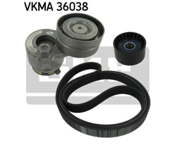 Комплект пистов ремък SKF VKMA 36038 за OPEL VIVARO A (E7) платформа от 2001 до 2014