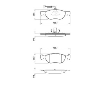 Комплект спирачни накладки BOSCH за ALFA ROMEO 146 (930) от 1994 до 1999