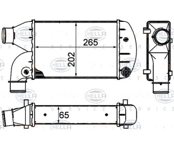 Интеркулер (охладител за въздуха на турбината) HELLA 8ML 376 899-001