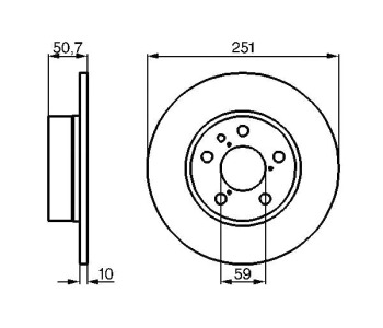 Спирачен диск плътен Ø251mm BOSCH за ALFA ROMEO 147 (937) от 2000 до 2005