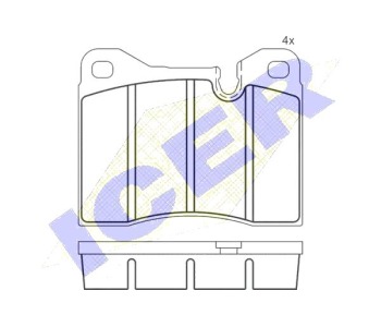 Комплект спирачни накладки Ultra Premium ICER за BMW 5 Ser (E12) от 1972 до 1981
