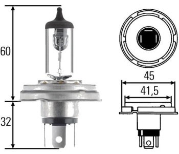 Крушка H4 P45t 12V HELLA 1бр. за SUBARU FORESTER II (SG_) от 2002 до 2008