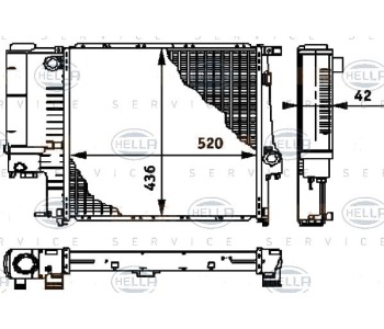Воден радиатор HELLA за BMW 5 Ser (E34) от 1987 до 1995