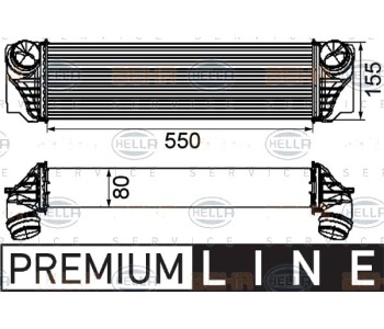 Интеркулер (охладител за въздуха на турбината) HELLA 8ML 376 746-411 за BMW 7 Ser (F01, F02, F03, F04) от 2008 до 2015
