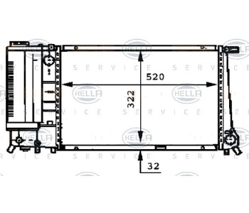 Воден радиатор HELLA за BMW 5 Ser (E34) от 1987 до 1995