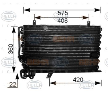 Кондензатор, климатизация HELLA 8FC 351 037-131 за BMW 5 Ser (E34) от 1987 до 1995