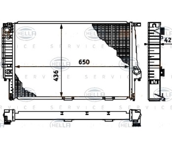 Воден радиатор HELLA за BMW 5 Ser (E34) комби от 1991 до 1997