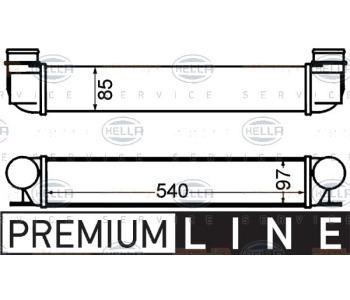Интеркулер (охладител за въздуха на турбината) HELLA 8ML 376 776-151 за BMW 5 Ser (E39) от 1995 до 2003