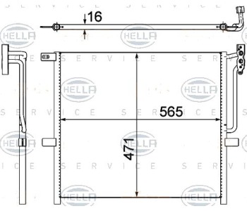 Кондензатор климатизации HELLA за BMW X3 (E83) от 2003 до 2006