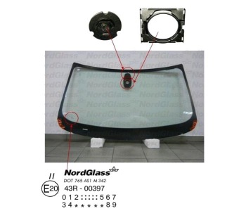 Челно стъкло NordGlass за BMW X5 (E70) от 2006 до 2013