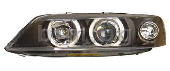 Тунинг фарове Ангелски очи черни комплект(ляв и десен) за OPEL VECTRA B (J96) седан от 1995 до 2002