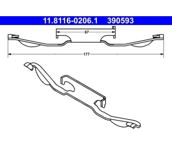 Пружина, спирачен апарат ATE за FORD S-MAX (WA6) от 2006 до 2014