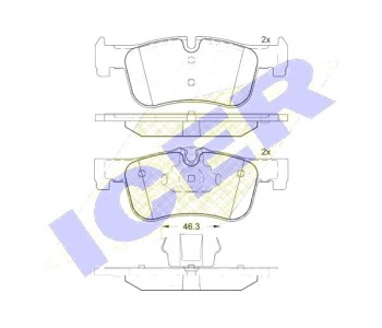 Комплект спирачни накладки Ultra Premium ICER за AUDI Q5 (8R) от 2008 до 2012