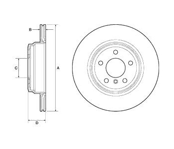 Спирачен диск вентилиран Ø330mm DELPHI за BMW 3 Ser (F30, F35, F80) от 2011 до 2018