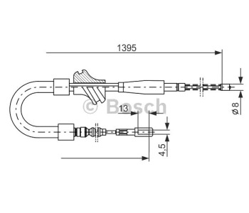 Жило ръчна спирачка BOSCH за AUDI 100 (44, 44Q, C3) от 1982 до 1991