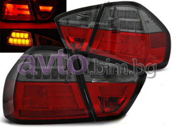 Тунинг стопове червено опушени диодни комплект (ляв + десен) за BMW 3 Ser (E90) от 2005 до 2008