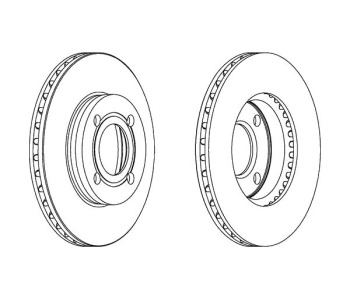Спирачен диск вентилиран Ø256mm FERODO за AUDI 100 (44, 44Q, C3) от 1982 до 1991
