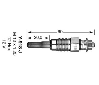 Подгревна свещ 12,0волт D-POWER2 (6285) NGK за AUDI 80 (81, 85, B2) от 1978 до 1984