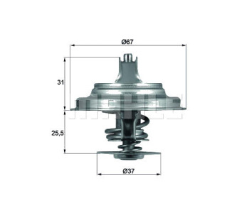 Термостат, охладителна течност MAHLE TX 25 71D за VOLKSWAGEN LT II 28-46 (2DC, 2DF, 2DG, 2DL) платформа от 1996 до 2006