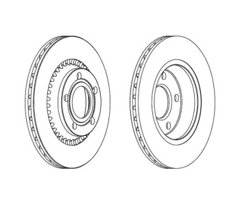 Спирачен диск вентилиран Ø280mm FERODO за AUDI 200 (44, 44Q, C3) от 1983 до 1991