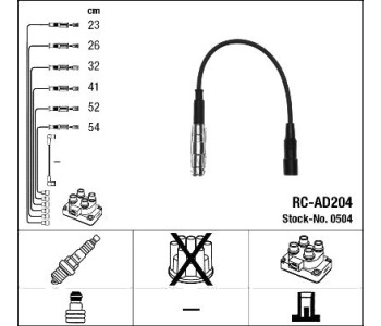 Комплект запалителни кабели NGK за AUDI A6 Avant (4B5, C5) от 1997 до 2005
