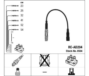 Комплект запалителни кабели NGK за AUDI A4 (8D2, B5) от 1994 до 2001